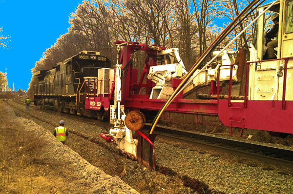 Williams Communications Inc. - Rail Plow Installing HDPE for Fiber Optic line